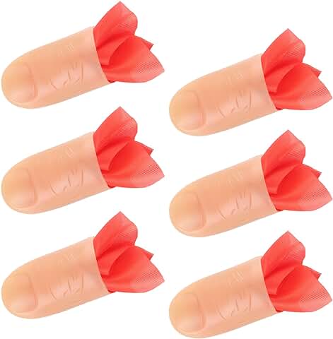 XiXiRan Dedos de Pulgar Falso, 6 Piezas Pulgar Mágico Dedos, Puntas de Pulgar Mágicas, Magic Trick Thumb, Fingers de Truco Mágico, Accesorios de Espectáculo de Magia con Seis Piezas de Tela Mágica  