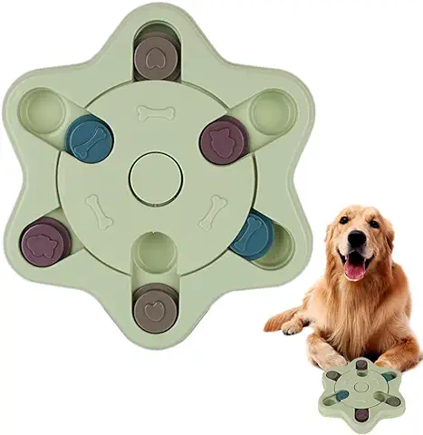 XiXiRan Juego de Inteligencia para Perros, Juguete de Puzle para Perro, Comedero Lento Perro, Dispensador de Premios Interactivo para Perros, Pet Bowl Feeder Toys con Antideslizante (Verde)  