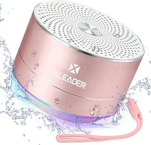 XLeader Actualizar Altavoces Bluetooth, Resistente al agua Ip67, Altavoces Inalámbricos Portátiles con luz led rgb, con Radiadores de Bajos Personalizados mini Altavoces de Baño para Regalos Juveniles  