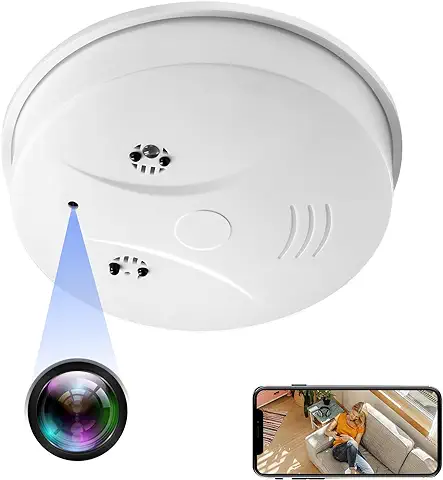 Yadayuki Cámara Oculta WiFi, 2.4G/5G WiFi Cámara Espía Detector de Humo,HD 1080P Mini Cámara Espía,Grabadora de Vigilancia Inalámbrica con Detección Nocturna de Movimiento  