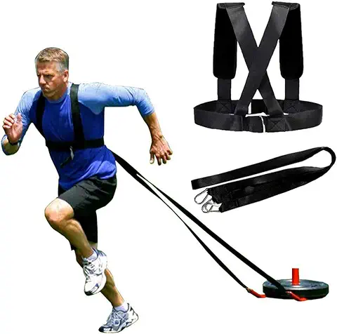 YameiS Juego de Arnés de Trineo con Correa para Correr, Correr, Fútbol, Pesca, Hielo, Resistencia, Velocidad, Agilidad, Entrenamiento de Resistencia para Mejorar la Fuerza  