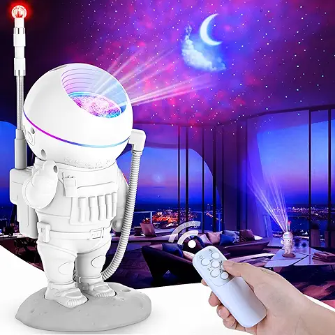 YAZEKY Proyector Estrellas,Astronauta Proyector de Galaxia LED Luz Lampara Nocturna de Cielo Estrellado con Luna Nebulosa y Control Remoto,Proyector de Dormitorio y Techo,Regalos para Niños y Adultos  