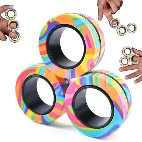 Yeefunjoy Anillos Magnéticos Fidget Toy, Idea ADHD Fidget Toys, Adult Fidget Magnets Toy Rings para Terapia de Alivio de la Ansiedad, Fidget Pack Gran Regalo para Adultos, Adolescentes y Niños  