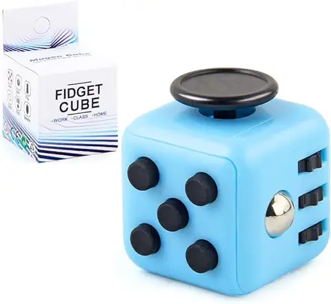 Yeefunjoy Cubo Antiestres Juguete Antiestrés Stress Cube Niños Adultos, Juguetes Antiestres con 6 Módulos Relajantes - Cube Toys Juguetes para Adultos Adolescentes y Niños - Azul  