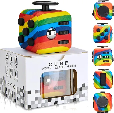 Yetech Rainbow Juguete Antiestrés Stress Cube，Cubo Anti-estrees para niños y Adultos