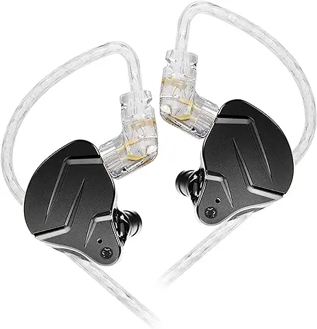 Yinyoo KZ ZSN Prox - Auriculares In-Ear Monitor Armadura Equilibrada, Tecnología Híbrida 1DD 1BA, Cómodos con Cancelación de Ruido de Oído para Teléfono Celular Android MP3/4 (sin Mic,Negro)  