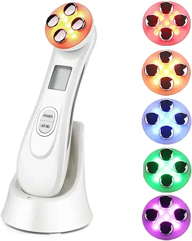 Yofuly Radiofrecuencia Facial Profesional y Corporal Aparato, 5 Modos de Terapia de luz LED, Aparato Facial Aparato Radiofrecuencia, Antiarrugas, Anti-envejecimiento, Limpieza Profunda,  