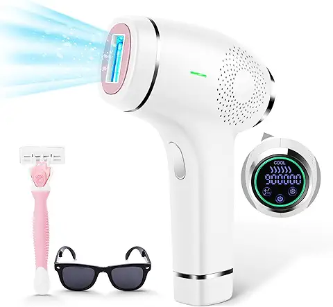 YOHOOLYO Depiladora Laser Depiladora Luz Pulsada Laser Depilacion IPL 999,000 Pulsos de Luz 6 Nivels 2 Modos Enfriamiento con Hielo para Mujeres y Hombres Cuerpo y Cara Bikini Piernas Axilas  