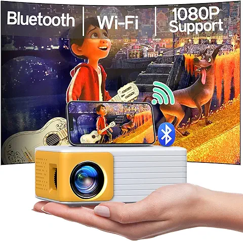 YOTON Mini Proyector Portátil WiFi Bluetooth - Nativo 720P Proyector Soporta Conexión con Móviles, Tablets, Fire Stick, iOS y Android - Ideal para Cine en Casa y Videojuegos  