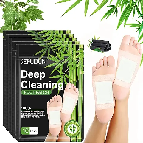 Youery Parches Detox para Pies, 50 PCS Detox Foot Patch,Parches Pies Desintoxicantes,Naturales Bambu Ajenjo Parche Desintoxicacion,Eliminar Toxinas del Cuerpo,Alivio Dolor y Estrés Mejorar el Sueño  