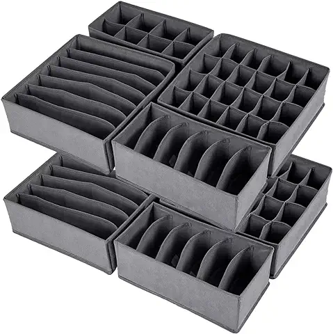 Yucch 8 Pcs Organizador Armario Ropa,Plegable Cajas de Almacenamiento,Cajas Organizador Cajones Tela,Cajas Organizadoras de Almacenamiento de Cajones Divisores para Ropa Interior,Calcetines,Corbatas  