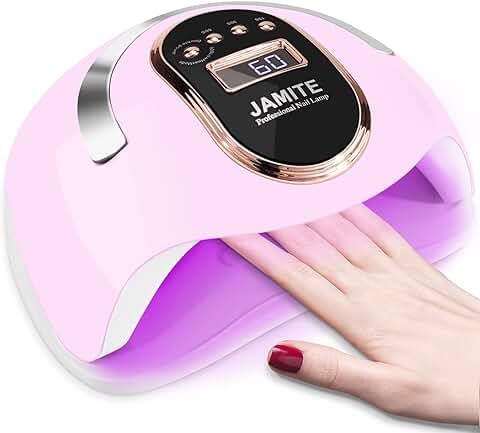 YUEHAO, Lámpara de Uñas LED 168W Secador de Uñas Profesional Lámpara LED Ultravioleta Lámpara de Uñas de Esmalte de Uñas con Sensor Automático, con 4 Temporizadores Manicura/Pedicura Salón de Uñas  