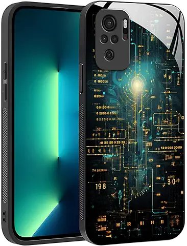 YUXING Funda para Xiaomi Redmi Note 10 4G / 10S 4G - Diseño de Patrón Geométrico Arte Abstracto Vidrio Carcasa, Antichoque Anti-Slip Anti-Scratch Case (Cyberpunk)  