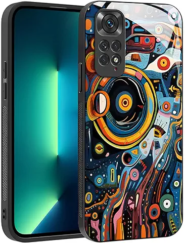 YUXING Funda para Xiaomi Redmi Note 11 4G / Redmi Note 11S 4G - Diseño de Patrón Geométrico Arte Abstracto Vidrio Carcasa, Antichoque Anti-Slip Anti-Scratch Case (Abstact Art,01)  