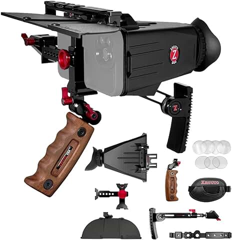 Zacuto Aparejo de Cinematógrafo | Aparejo de Video para Teléfonos Inteligentes con Buscador Smart Z, Agarre de Director, riel de Accesorios, Puente, Ceja, Hombro y más | Accesorios para Creadores de  