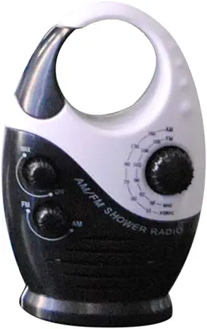 ZAK168 Radio de Ducha Impermeable 3V 0.5W Ducha con Volumen Ajustable AM-FM, Altavoz de Ducha de Baño Radio Inalámbrico con Mango Superior  