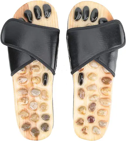 Zapatillas de Masaje de Pies, Sandalias de Acupuntura de Piedra de Guijarro pies Relax Zapatos Estera Relajante Reflexología Herramientas de Masaje Cuidado de la Salud Para(39-40)  