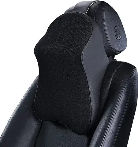 ZATOOTO Reposacabezas Coche - Cojines para Conductores, Cojin Asiento Coche Espuma de Memoria Negro  