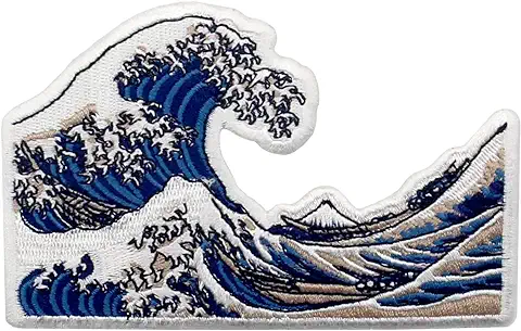 ZEGIN Parche Termoadhesivo para la Ropa, Diseño de Gran Ola Frente a Kanagawa  