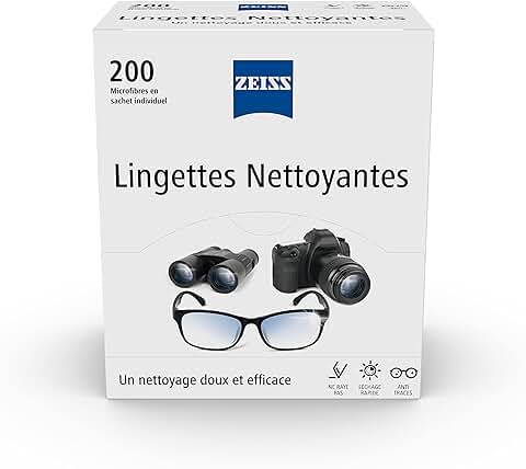 ZEISS - Toallitas Limpiadoras para Gafas, Pantallas, Smartphones y Cámaras, sin Riesgo de Arañazos, con Secado Rápido, Bolsa de Tamaño Individual, 5 x 5 cm, Paquete de 200 Unidades  