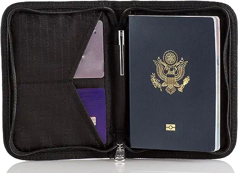 Zero Grid Cartera para Pasaporte, Soporte para Documentos de Viaje con Bloqueo RFID, Midnight, Talla única, Cartera RFID  