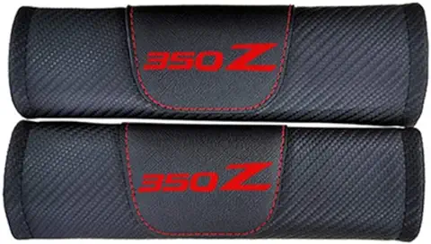 ZHFF 2Pcs Coche CarbóN Fibra Almohadillas Seguridad Cinturón Protectores Hombro, para Nissan 350z Transpirables Comodidad Seat Belt Padding, Car Interior Styling Accesorios  