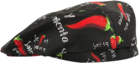 ZHOUBA Gorra de chef con Estampado de Cuadrícula a Rayas Profesional Cocina Catering Camarero Cocinero Chef Sombrero  