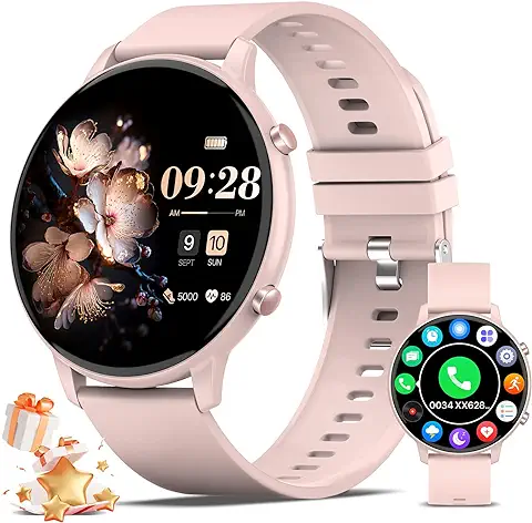 ZKCREATION Reloj Inteligente Mujer con Llamadas - 1.39 Pulgadas Smartwatch Mujer Pulsera Actividad con 100+ Modos Deportivos,Monitor de Sueño,Pulsómetro,Podómetro,Whatsapp Notificaciones Android iOS  