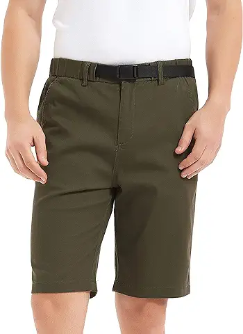 ZLUXURQ Pantalones Cortos Tipo Cargo para Hombre, Cintura Elástica, Ajuste Relajado, Pantalones Cortos Informales de Trabajo al Aire Libre de Algodón  