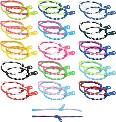 ZOCONE 30 Pulseras para Fiestas, Amistad, Niños, Pulseras con Cremallera, Gadgets de Cumpleaños, para Bolsas, Regalo de Pascua, Resina  