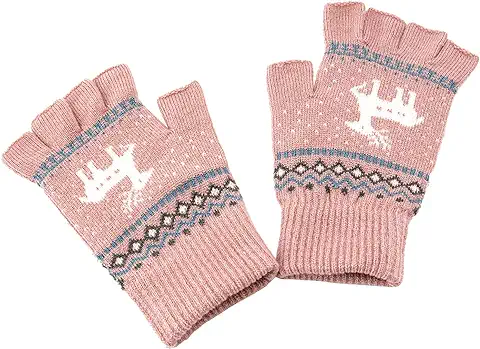 Zolunu Guantes Unisex de Invierno de Medio Dedo, Cálidos, sin Dedos, para Pantalla Táctil, Guantes Elásticos de Punto para Escribir  