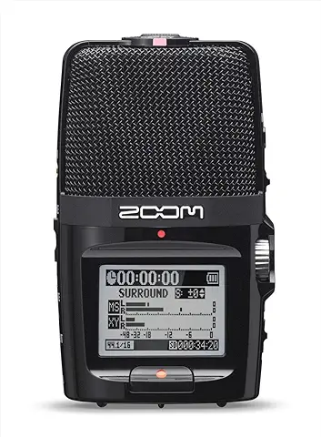 Zoom - H2n - Grabador Portátil Estéreo/Sonido Envolvente, 5 Micrófonos Integrados, X/Y, Medio Lado, Sonido Envolvente, Modo Ambisónico, Graba en Tarjeta SD, para Grabar Música, Audio y Entrevistas  