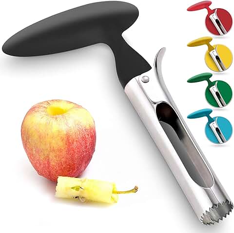 Zulay Kitchen Prima de Apple Corer - Fácil de Usar y Durable de Apple Corer Removedor de Peras, Bell Peppers, Fuji, Honeycrisp, Gala y Pink Lady Manzanas - Acero Inoxidable Mejores Gadgets de Cocina  