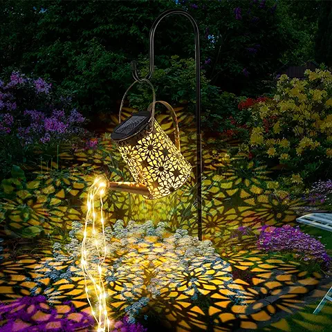 ZWOOS Lámparas Solares para Jardín, Regadera Solar con Luces de Hadas Decoración de Jardín Apta para Iluminar Patios y Caminos (Steady)  