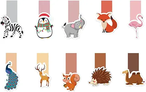 10 Piezas Marcapáginas de Animal Marcador de Libro Magnético para Lectura Regalo Cumpleaños Fiesta Navidad Detalle Para Niños Estudiantes Escuela Oficina Lectura Suministros  