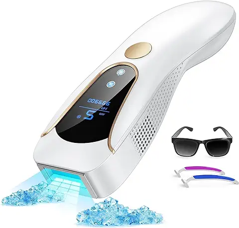 3 en 1 Depiladora de Luz Pulsada IPL con Función de Enfriamiento,HR/RA/SC,9 Nivel de Energía,999.990 Luz Pulsada,Depiladora Láser Confort Para Piernas,Bikini, Axilas, Cara, Cuerpo Visión Nocturna  