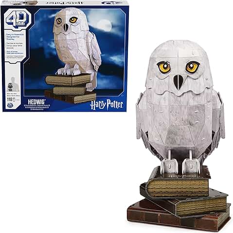 4D Build Build-4D, Hedwig-Puzzle 118 Piezas | Regalos de Harry Potter Decoración de Mesa | Juguetes de Construcción | Puzles 3D para Adultos y Adolescentes (Spin Master 6069818)  