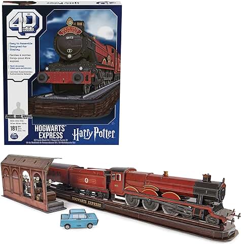 4D Build - Construcción 4D Build, Hogwarts Express Puzzle Set 181 Piezas 76,2cm Largo | Regalos Harry Potter Decoración de Mesa | Puzles 3D para Adultos y Adolescentes (Spin Master 6069814)  