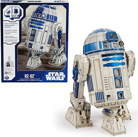 4D Build, kit de Maqueta de Cartulina de R2-D2 de Star Wars, 201 Piezas | Juguetes de Star Wars para Decoración de Escritorio | Kits de Maquetas en 3D para Adultos y Niños a Partir de 12 Años  