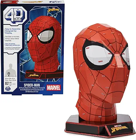 4D Build Kit de Maqueta de Rompecabezas en 3D de Spider-Man de Marvel, 82 Piezas, para Decoración de Escritorio, Juguetes de Construcción, Rompecabezas en 3D para Adultos y Niños a Partir de 12 Años  