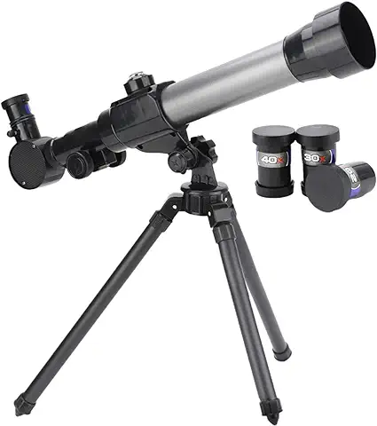 Abonda Telescopio para Niños con Trípo, Telescopio Refractor óptico con Oculares HD, Viaje Portátil para ver Lunas Estrellas Paisajes  