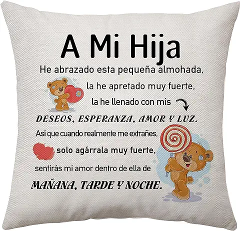 Aconesong Regalos para Hija de Mamá y Papá, Hija Funda de Cojines Regalo de Hija Cumpleaños de Hija Decoración Keepsake para Hija, Boda Aniversario para Hija (A mi Hija)  