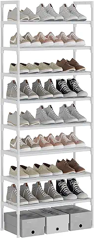 AcornFort® S-526 Zapatero de 8 Niveles con Diseño Extra Robustas, Organizador de Zapatos para 24 Pares, 56 x 30 x 140 cm para Pasillo, Dormitorio (Blanco)  