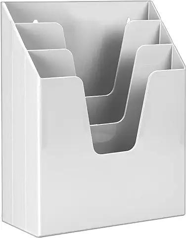 Acrimet Organizador Vertical Con 3 Compartimientos Para Escritorio o Pared (Plástico) (Color Blanco)  