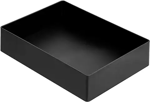 Amazon Basics Rectangular Organizador de Plástico, Bandeja para Accesorios, Negro  