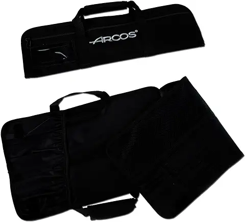 ARCOS Bolsa Portacuchillos de 4 Piezas para Guardar Cuchillos. Funda Almacenaje y Transporte Gadegets de Cocina Fabricada en Poliéster. 460 x 275 mm. Color Negro  