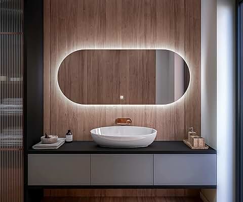 Artforma Premium Espejo de Baño con Iluminación LED - 70x50 - Luz Espejo de Pared - Diferentes Tamaños - Retroiluminado Iluminado - T107  