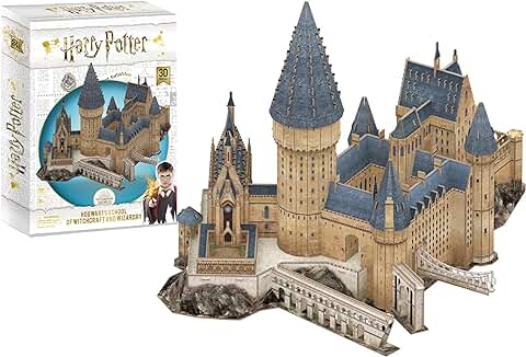 Asmodee- Harry Potter – Puzzle 3D: La Gran Sala del Castillo de Hogwarts Construcción (4D Cityscape Worldwide 51060)  