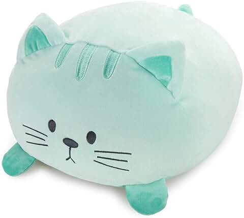 Balvi Cojín Kitty Color Turquesa Forma de Gato Suave y Muy Blando Poliéster  