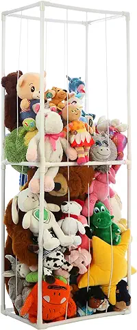 Bomodoro MyZOO Almacenaje Juguetes y Peluches Vertical. Armario de Plástico Portátil Infantil 154 cm x 56 cm x 36 cm Color Blanco  